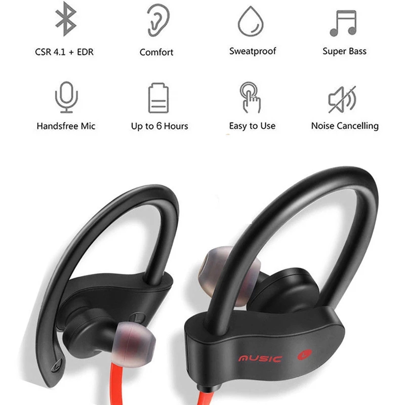 Wireless Bluetooth Earphones Earloop Headphones Fone de ouvido Music Sport Headset Gaming Handsfree For All Smart Phones 558