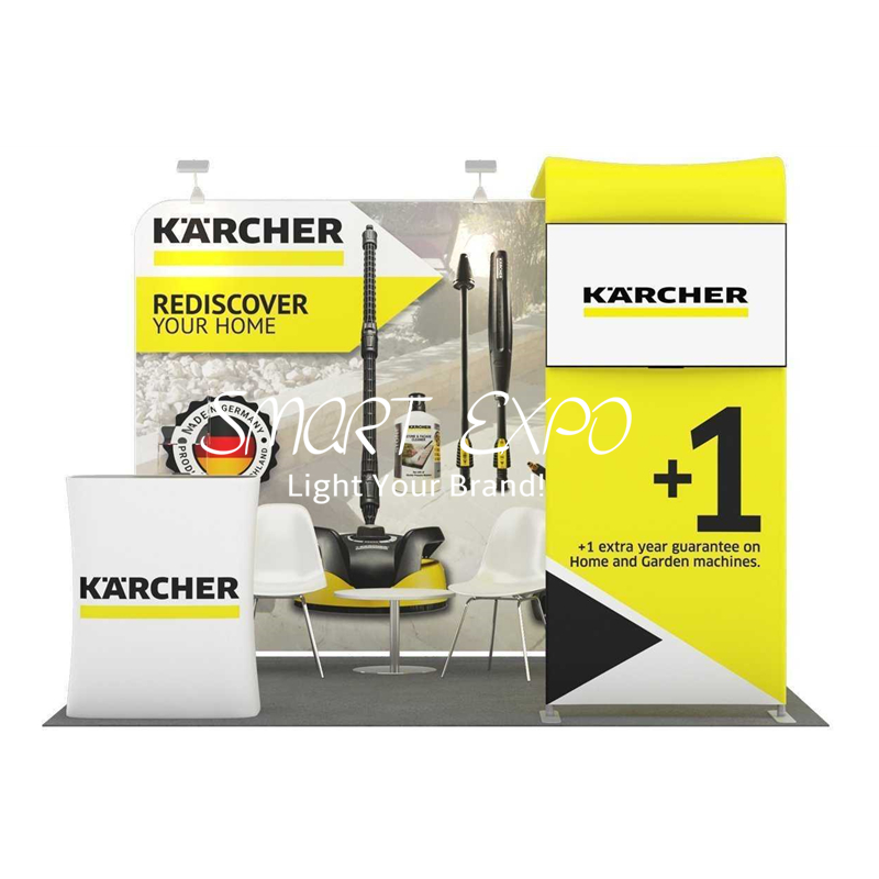 10x10 Trade Show Booth Exhibition Stands Advertising Display with Frame Kits Custom Printed Graphics Carry Bag