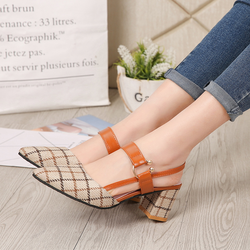 Summer Women Gladiator Buckle Strap Cover Heel Fashion Chunky Ladies Sandals Ankle Strap Footwear Pumps Dress Shoes 220418
