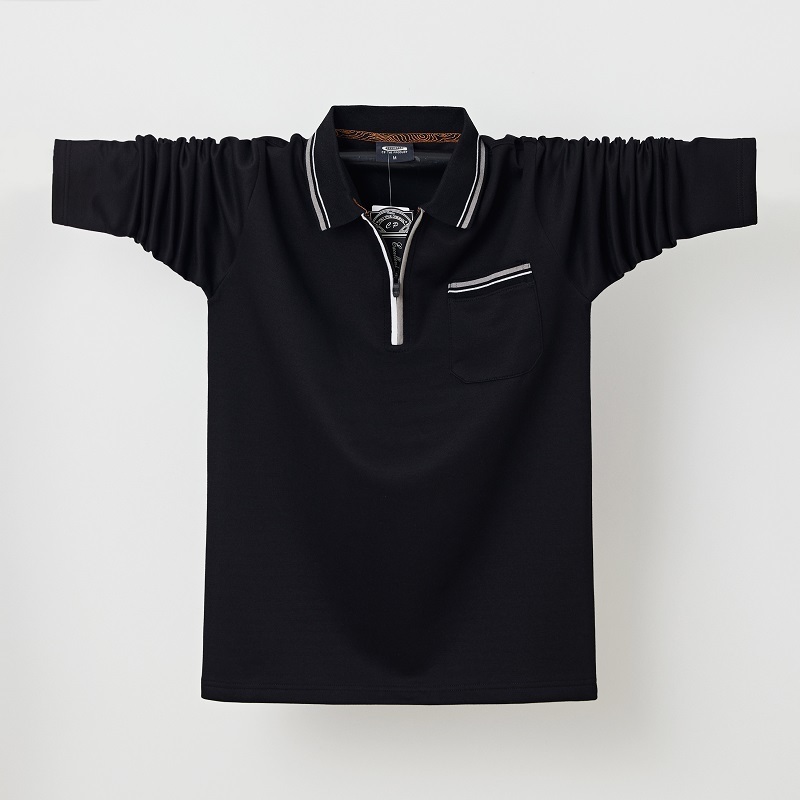 Top Grade Autumn Casual Polo Shirt Men Long Sleeve Turn Down Collar Slim Fit Soild Color Pocket Polo Shirt Men Plus Size 6XL 220408