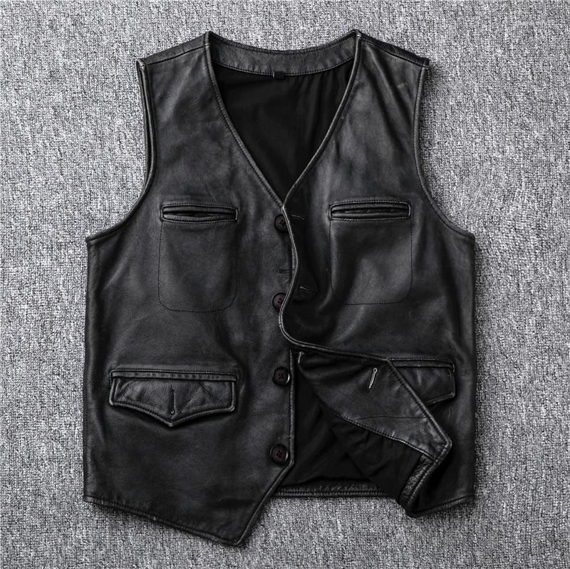 Men' Vests 2022 Tooling Vintage Distressed First Layer Cowhide Vest Multi-Pocket V-neck Casual Genuine Leather Stra22, Gray
Men' Vests 2022 Tooling Vintage Distressed First Layer Cowhide Vest Multi-Pocket V-neck Casual Genuine Leather Stra22, Gray