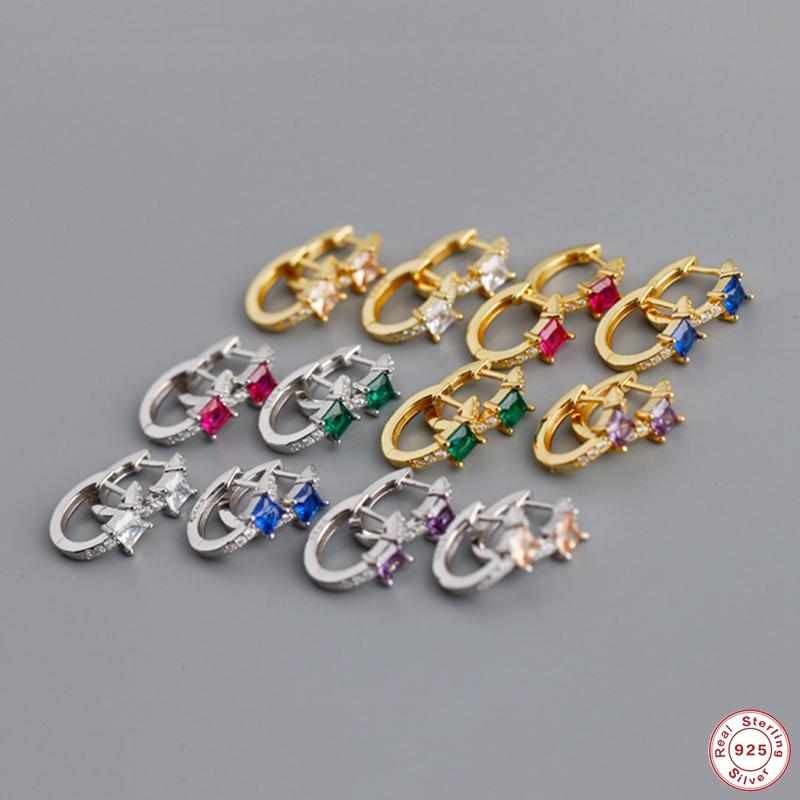Hoop & Huggie Aide 925 Sterling Silver Luxury Colorful Single Crystal Earrings Zircon Circle For Women Brincos Fine JewelryHoop
Hoop & Huggie Aide 925 Sterling Silver Luxury Colorful Single Crystal Earrings Zircon Circle For Women Brincos Fine JewelryHoop