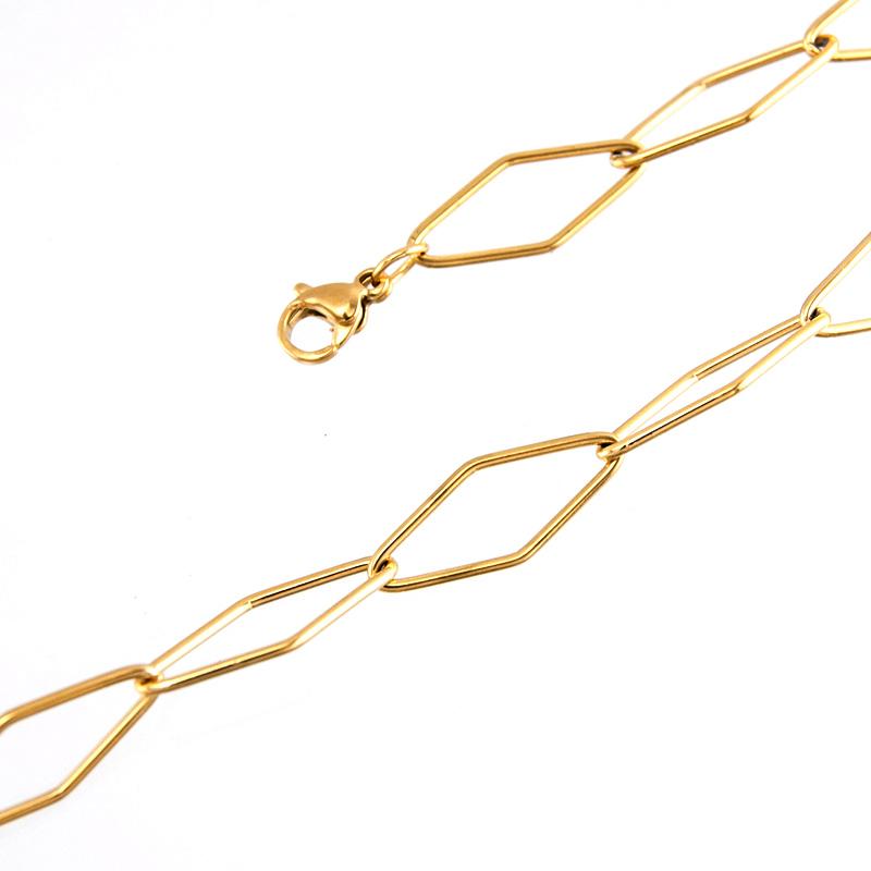 Chains Stainless Steel Chain Square Necklace Women Rhombus Rhomboid Unique Long Link Silver/gold Color FeMale Jewelry CollaresChains
Chains Stainless Steel Chain Square Necklace Women Rhombus Rhomboid Unique Long Link Silver/gold Color FeMale Jewelry CollaresChains