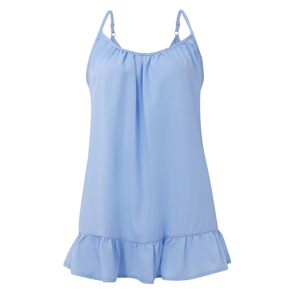 Women Tanks Tops Sleeveless Spaghetti Strap Loose Camis Halter Crew Neck Peplum Flowy Shirts Tunics