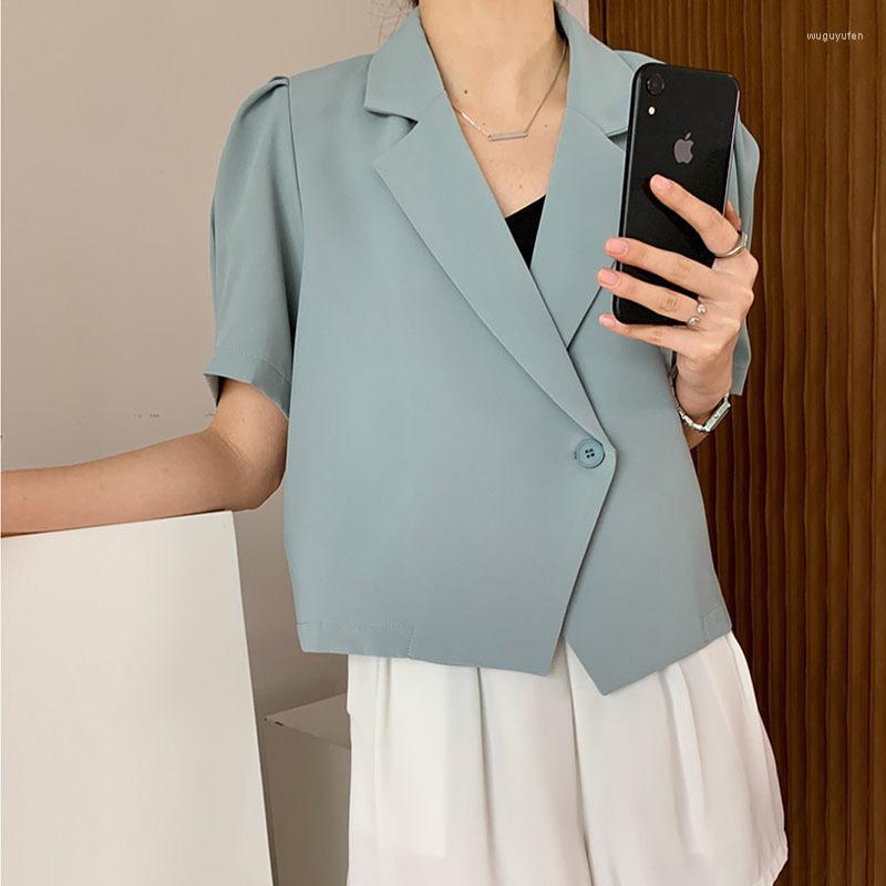 Women's Suits & Blazers Summer 2022 Korean Haze Blue Thin Women Notched Collar Short Puff Sleeve Casual Single Button Female White Suit Jack, Black
Women's Suits & Blazers Summer 2022 Korean Haze Blue Thin Women Notched Collar Short Puff Sleeve Casual Single Button Female White Suit Jack, Black
