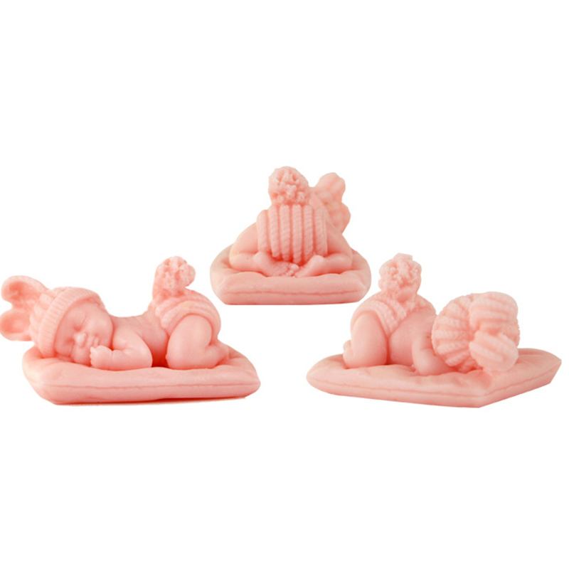 1 Pcs 3d Sleeping Baby Silicone Chocolate Candy Fondant Mold Handmade Soap Candle Plaster Resin Making Tool 220611