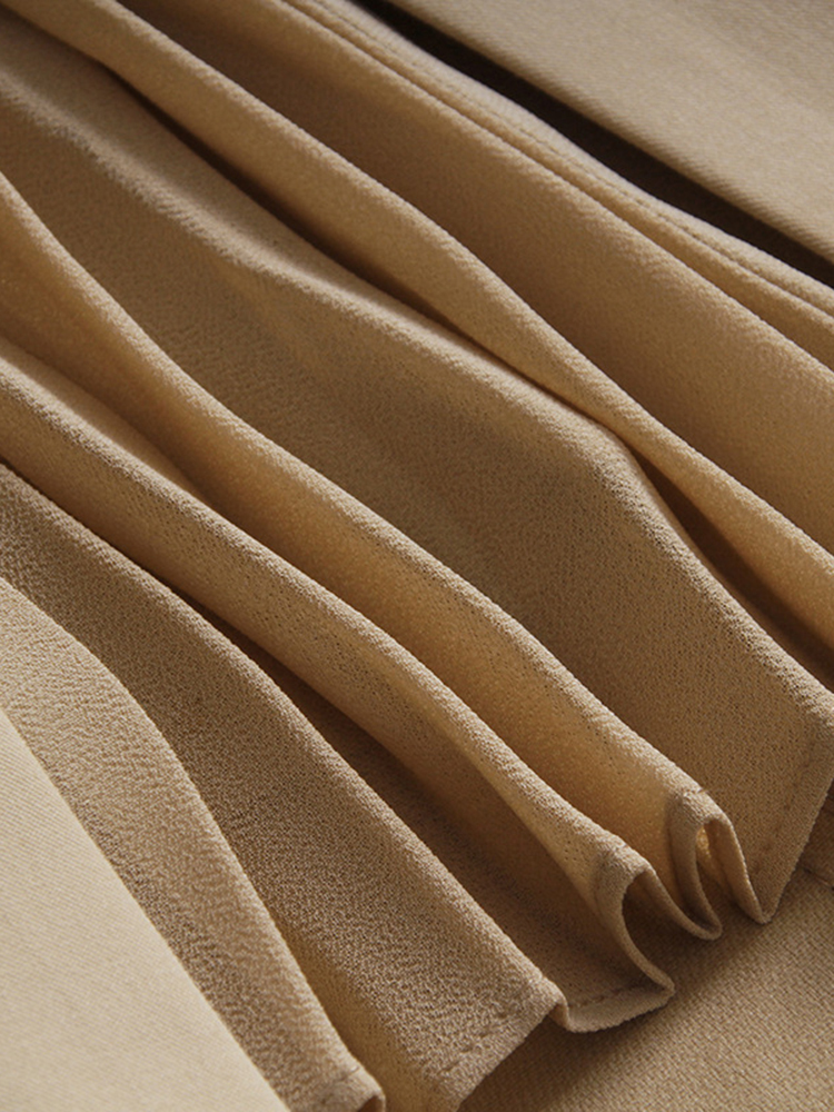 [EAM] High Waist Brown Bandage Asymmetrical Pleated Temperament Half-body Skirt Women Fashion Spring Autumn 1S4 220317