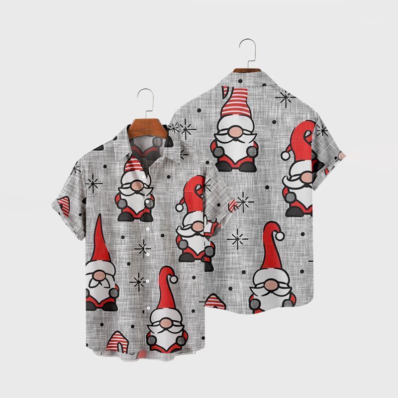 Men's Casual Shirts Short Sleeve Print Shirt Christmas Santa Claus Tops Lapel Neck Loose For Man, Gray
Men's Casual Shirts Short Sleeve Print Shirt Christmas Santa Claus Tops Lapel Neck Loose For Man, Gray
