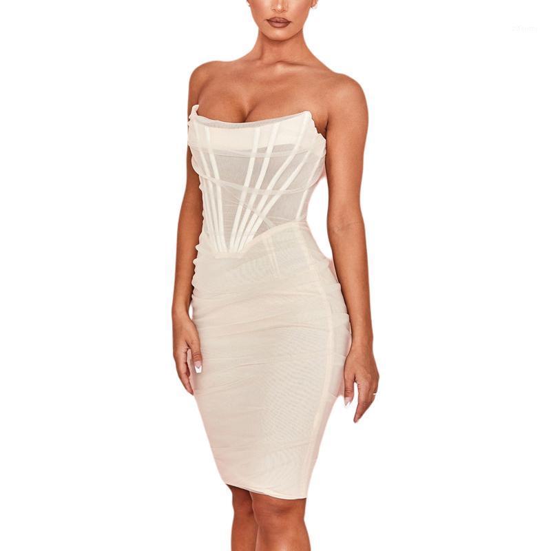 Casual Dresses Female Sexy Dress Adults Solid Color Sleeveless Strapless Mesh Tube For Summer White/Pink/Wine Red/Black
Casual Dresses Female Sexy Dress Adults Solid Color Sleeveless Strapless Mesh Tube For Summer White/Pink/Wine Red/Black