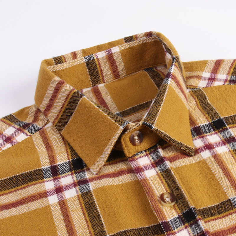 100% Cotton Flannel Plaid Shirt For Men Outdoor Work Logging s Heavy Casual Button Jacket USA SIZE 220322