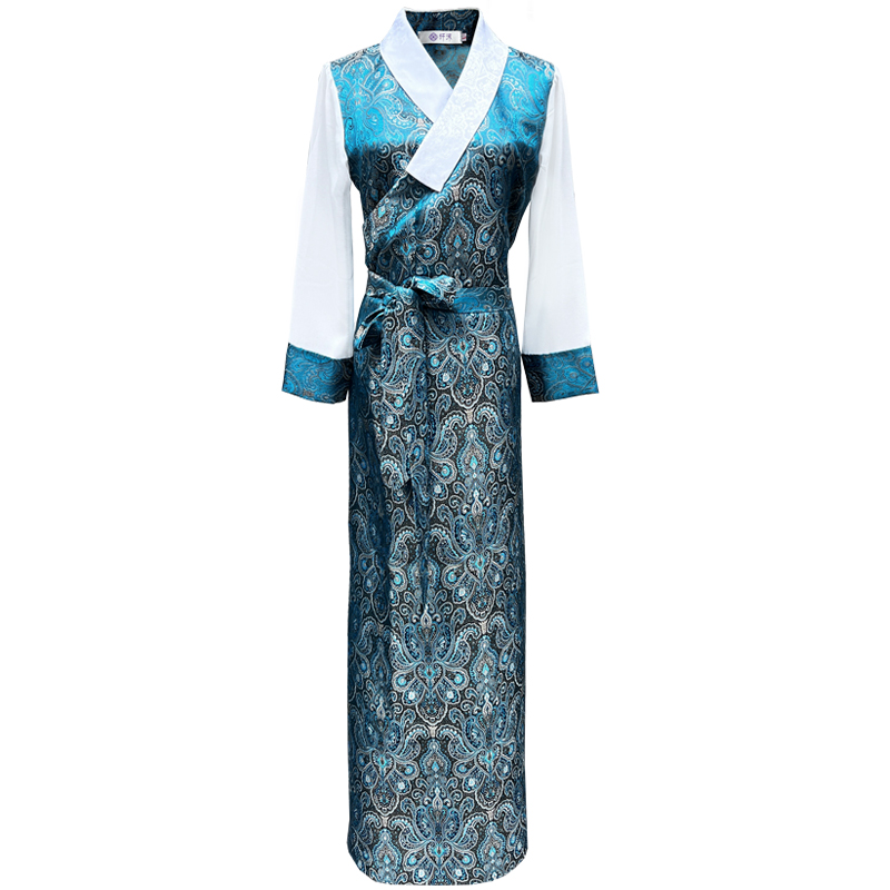 Tibetan ethnic clothing Asian Dress classical long Sleeves elegant robe Tibet Traditional Clothing for Women Oriental Vestido vintage pattern costume