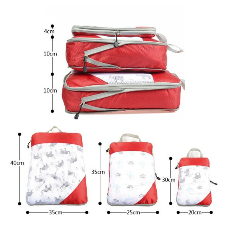 Compressible storage bag set Three-piece Compression Packing Cube Travel Luggage Organizer foldable Bag 220507