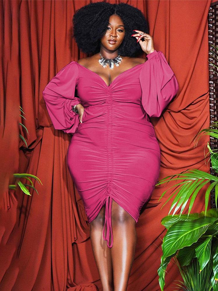 Plus Size Dresses Elegant For Women Party Draped V Neck Long Sleeve Bodycon Short Dress Sexy Wholesale Bulk DropPlus, Purple
Plus Size Dresses Elegant For Women Party Draped V Neck Long Sleeve Bodycon Short Dress Sexy Wholesale Bulk DropPlus, Purple