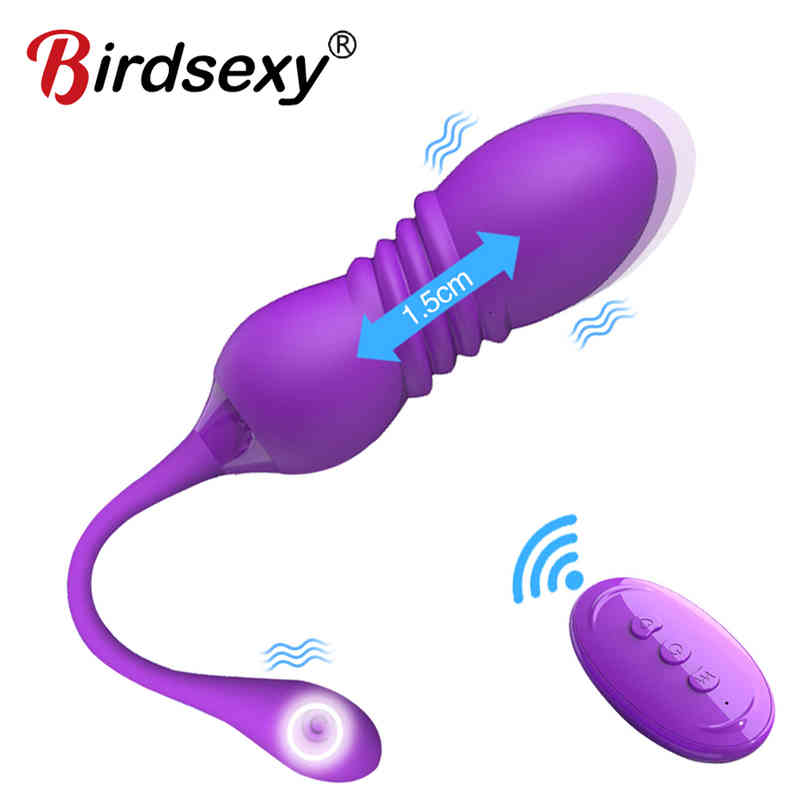 Massager Sex Toys Penis Cock Telescopic for Women Vaginal Ball Remote Control Vibrating Egg Clitoral Stimulator G-spot Massage Bullet Dildo