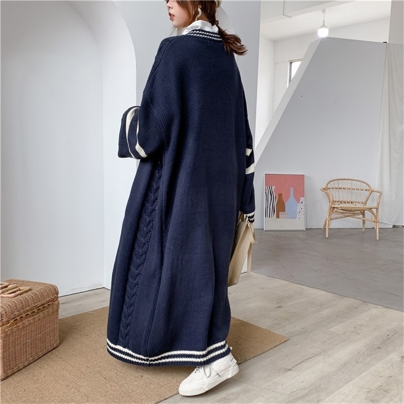 LANMREM Autumn Long Style Cardigan For Women Loose Striped Patchwork Casual Knitted Sweater Coat PC425 201203, Black
LANMREM Autumn Long Style Cardigan For Women Loose Striped Patchwork Casual Knitted Sweater Coat PC425 201203, Black
