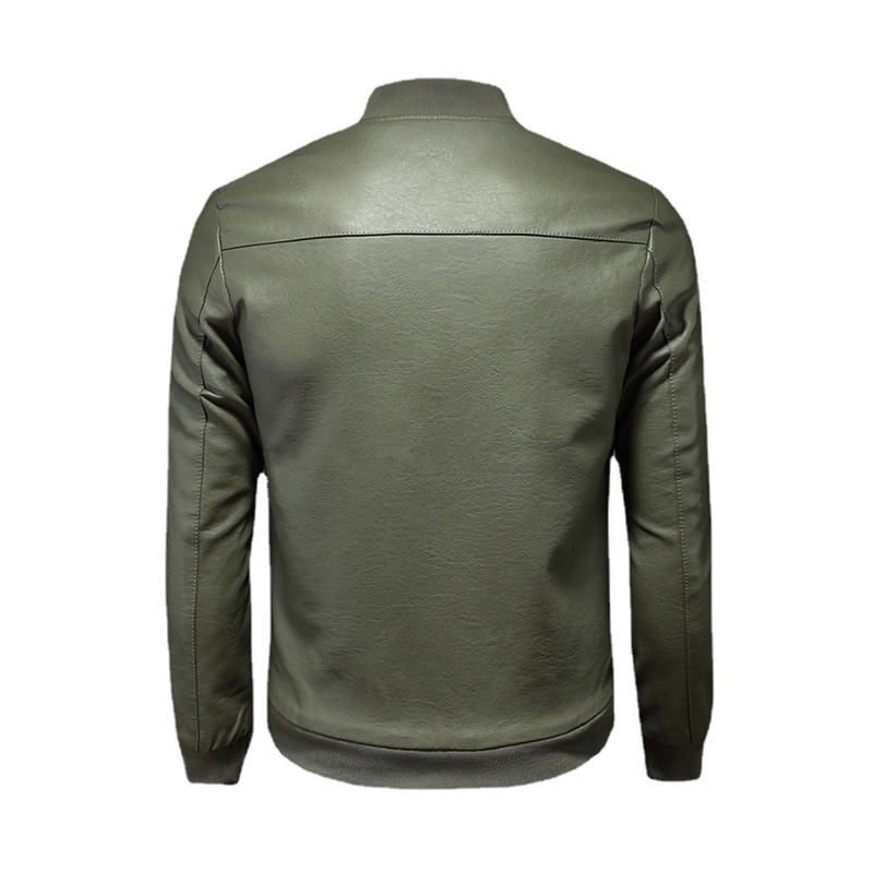 Men's Leather Jacket British Style Casual Simple Lapel Slim Baseball Uniform Leather Jacket Casual Men's Coat Clothing 220816