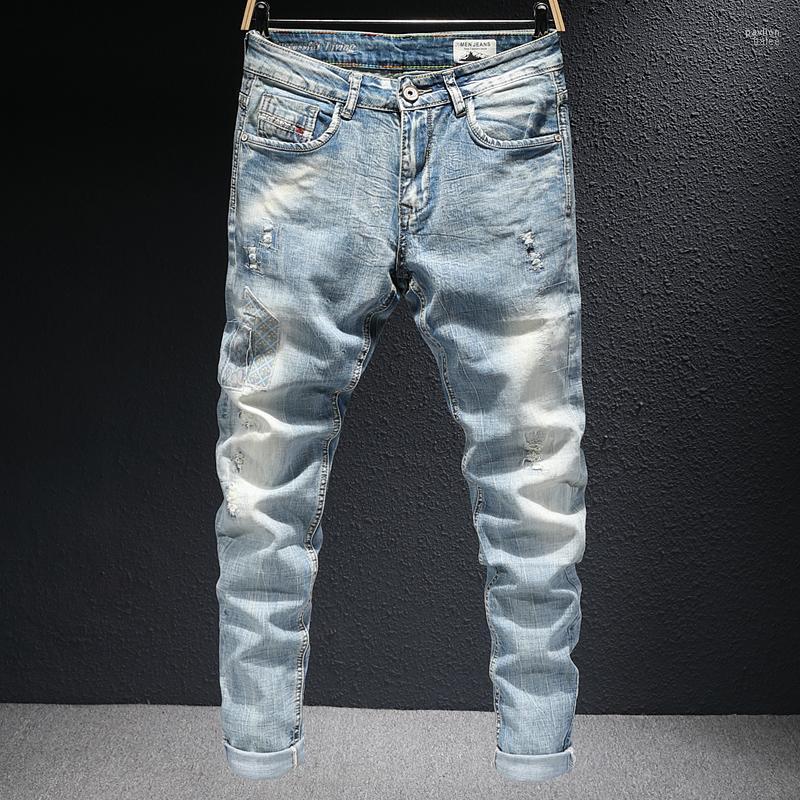 Ly Korean Fashion Men Jeans High Quality Elastic Cotton Ripped Retro Light Blue Patchwork Designer Slim Denim Pants Men's
Ly Korean Fashion Men Jeans High Quality Elastic Cotton Ripped Retro Light Blue Patchwork Designer Slim Denim Pants Men's