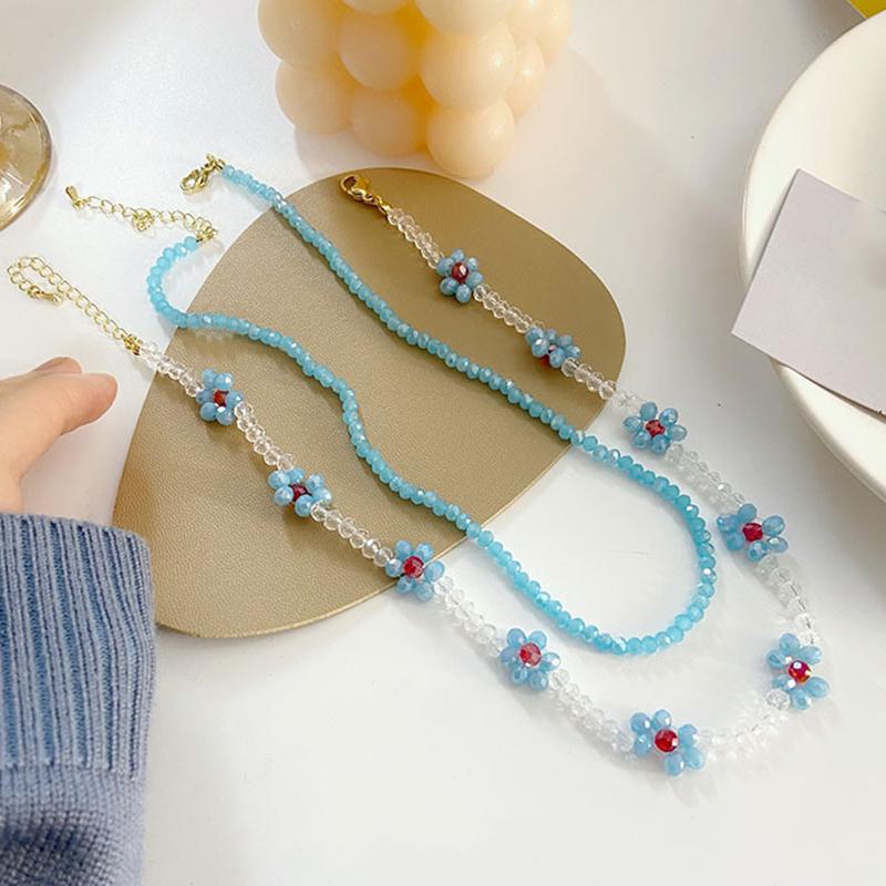 Pendant Necklaces Romantic Cute Blue Flower Crystal Beaded Necklace Versatile Clavicle Chain For Women Teen Girl Jewelry Trend WholesalePend
Pendant Necklaces Romantic Cute Blue Flower Crystal Beaded Necklace Versatile Clavicle Chain For Women Teen Girl Jewelry Trend WholesalePend