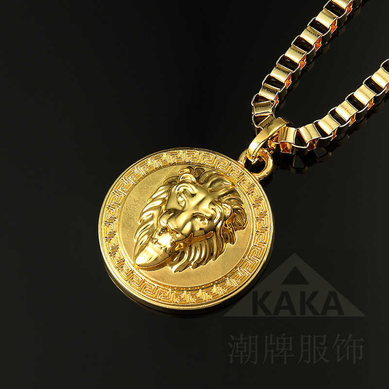 European and American hip hop Style Gold Plated lion head Necklace domineering trendy men and women box chain pendant personalized jewelry
European and American hip hop Style Gold Plated lion head Necklace domineering trendy men and women box chain pendant personalized jewelry