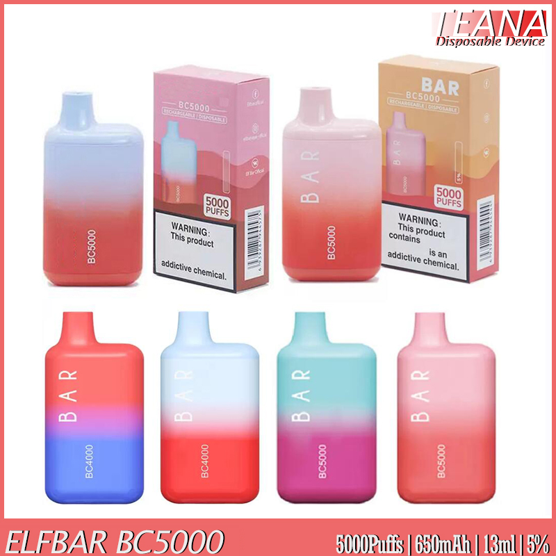 Elfs Bar BC5000 Rechargeable E Cigarette Kit BC 5000 Puffs Disposable Vape Pre-filled Cartridges Elfbars Bars Big Vapors Vapes Device, Remark colors
Elfs Bar BC5000 Rechargeable E Cigarette Kit BC 5000 Puffs Disposable Vape Pre-filled Cartridges Elfbars Bars Big Vapors Vapes Device, Remark colors