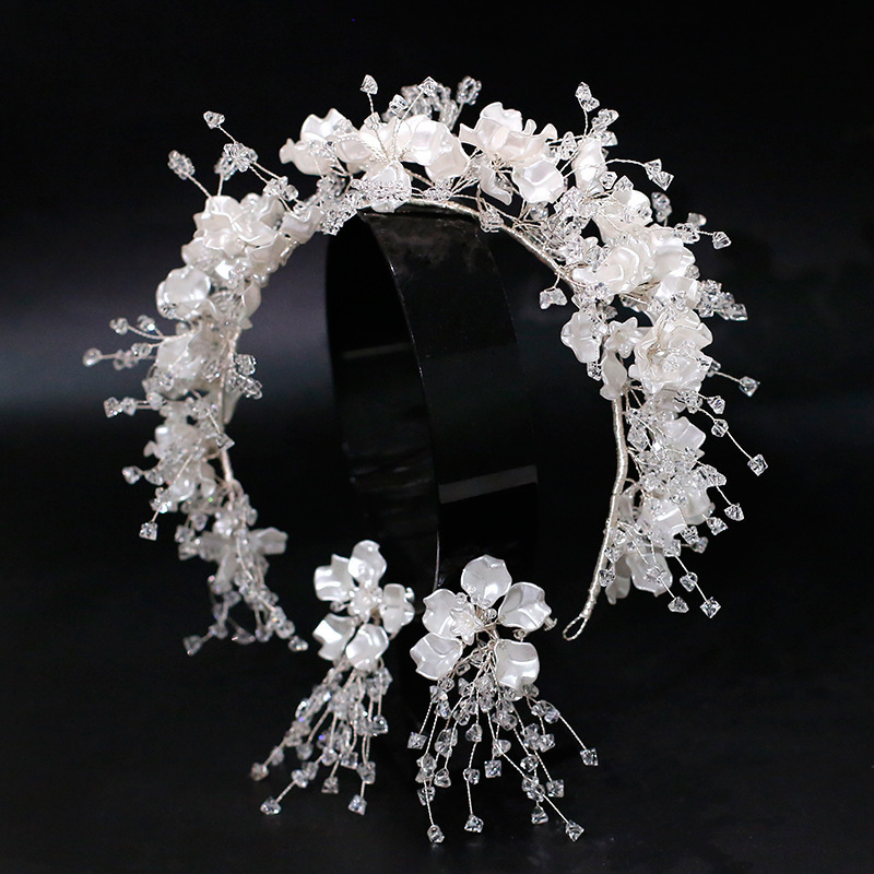 Crystal Beaded tiara Hair band Earrings Set Bride's Wedding Tiara brides Hair Accessories 0615
Crystal Beaded tiara Hair band Earrings Set Bride's Wedding Tiara brides Hair Accessories 0615