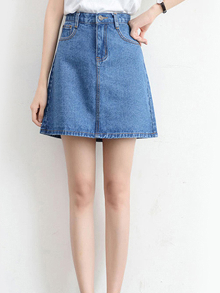 Zoki Sexy Women Denim Mini Skirt Fashion Summer High Waist Korean Black Skirt Blue Package Hip Jeans Harajuku Cotton S3XL 220701