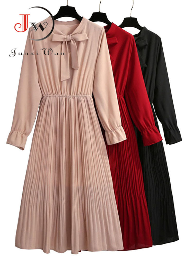Casual Women Dress Chiffon Elegant Vintage Bow Collar Long Sleeve Autumn Winter Midi Shirt Dresses Solid Slim Clothes Robe 220721, 1342-brick red
Casual Women Dress Chiffon Elegant Vintage Bow Collar Long Sleeve Autumn Winter Midi Shirt Dresses Solid Slim Clothes Robe 220721, 1342-brick red