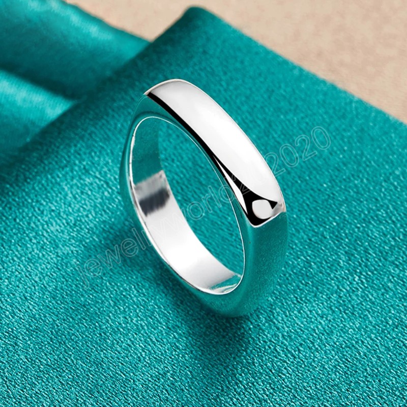 925 Sterling Silver Square Circle Ring For Women Man Fashion Simple Wedding Engagement Party Jewelry