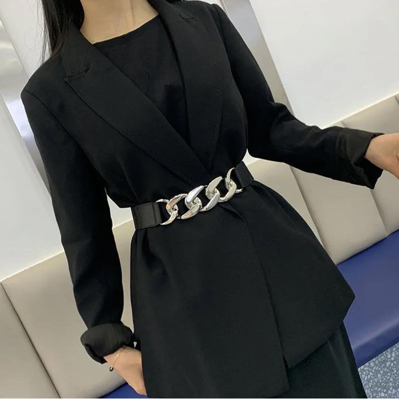 Belts Ladies Fashion Elastic Belt Personality Punk Gold And Silver Buckle With Dress Pants Coat Suit Temperament Waist Seal Waistband, Black
Belts Ladies Fashion Elastic Belt Personality Punk Gold And Silver Buckle With Dress Pants Coat Suit Temperament Waist Seal Waistband, Black
