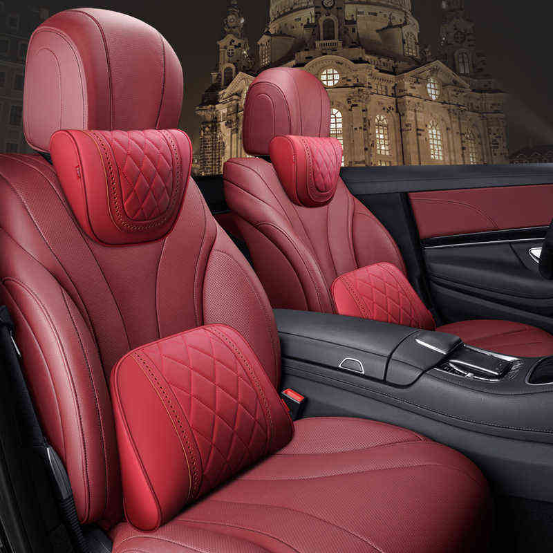 Maybach SClass Napa leather Car Seat Rest Cushion Headrest Car Neck Pillows For Mercedes Headrest Car Accessories H2204222086
