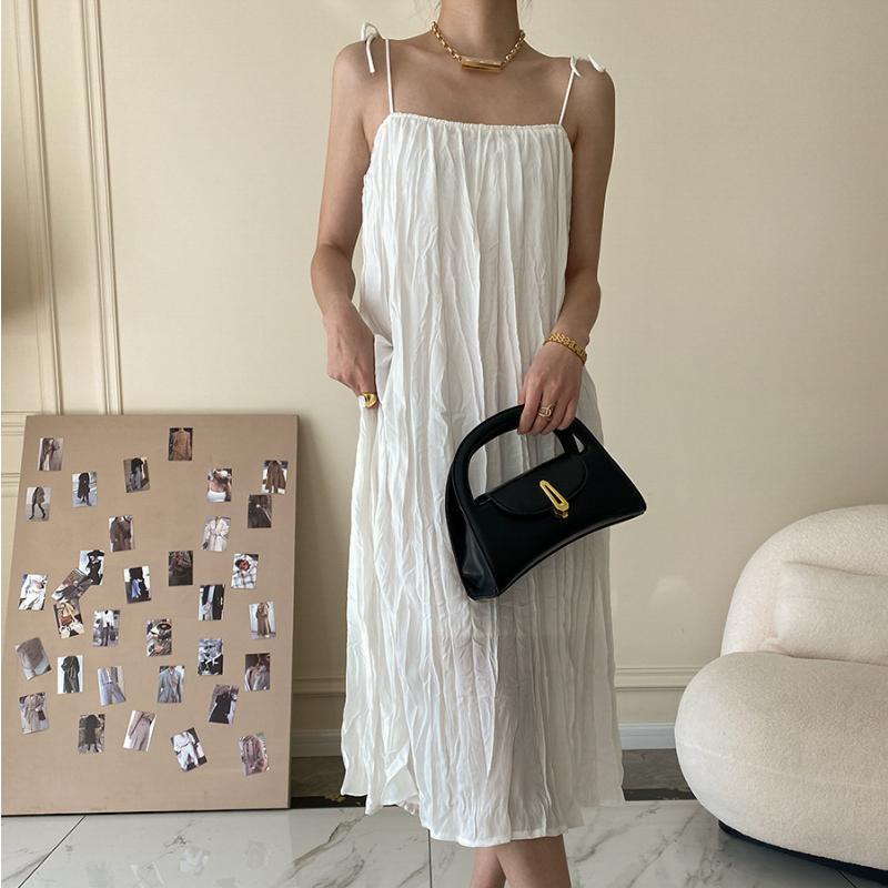 Casual Dresses Spring Summer Korean Chic Slip Dress Folds Design Loose Solid Robe All-match Elegant A-line Vestidos MujerCasual, White
Casual Dresses Spring Summer Korean Chic Slip Dress Folds Design Loose Solid Robe All-match Elegant A-line Vestidos MujerCasual, White