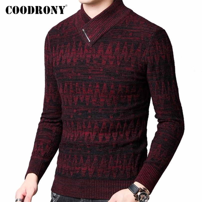 COODRONY Sweater Men Autumn Winter Thick Warm Wool Pullover Men Streetwear Fashion Knitwear Cashmere Turtleneck Pull Homme 91098 201125