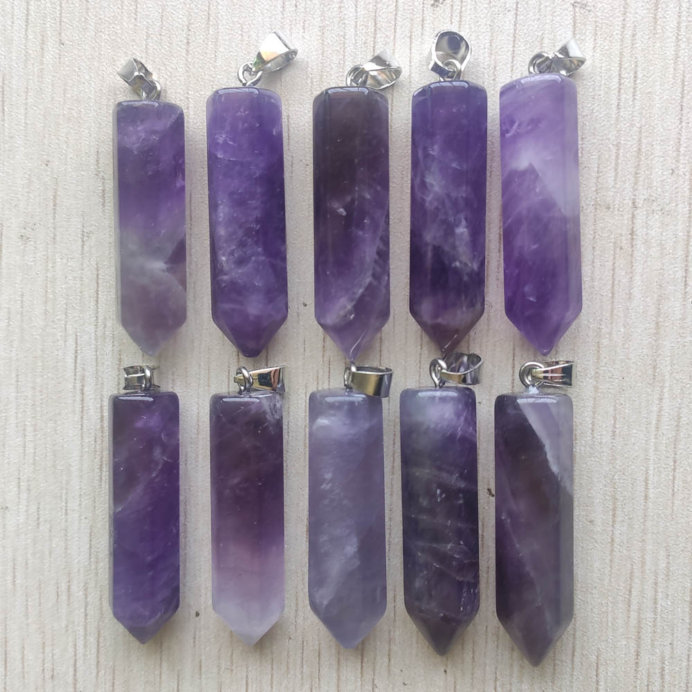 Wholesale Amethyst Natural Rose Quartz Charms White Crystal Fluorite Labradorite Stone Pillar Pendant for Jewelry Making 39mmx10mm Hexagon
Wholesale Amethyst Natural Rose Quartz Charms White Crystal Fluorite Labradorite Stone Pillar Pendant for Jewelry Making 39mmx10mm Hexagon