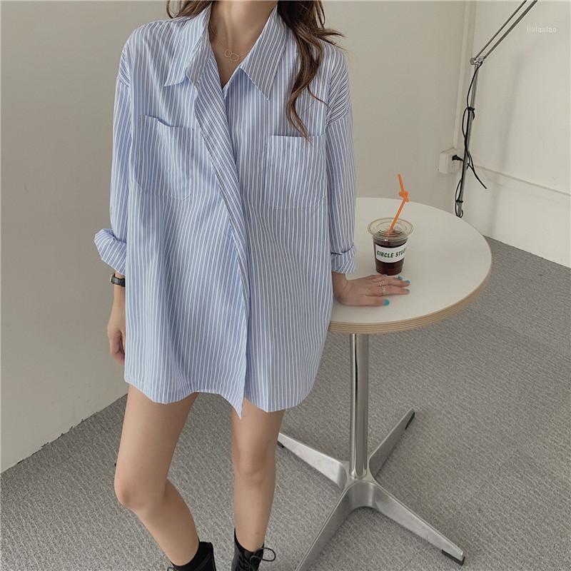 Oversized Blue Striped Shirts Women Spring Summer Long Sleeve Shirt Cardigan Korean Fashion Ladies Girls Casual Loose Women's Blouses &
Oversized Blue Striped Shirts Women Spring Summer Long Sleeve Shirt Cardigan Korean Fashion Ladies Girls Casual Loose Women's Blouses &