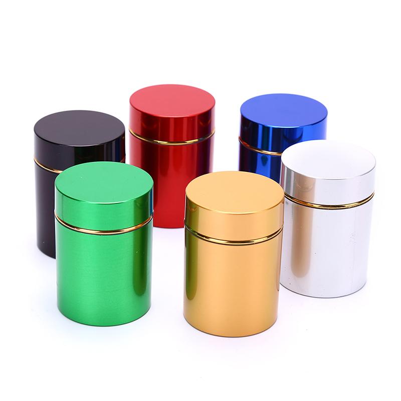 

Storage Bottles & Jars 1pc Plastic Stash Metal Sealed Can Tea Strage Boxes Smell Proof Container 70ML