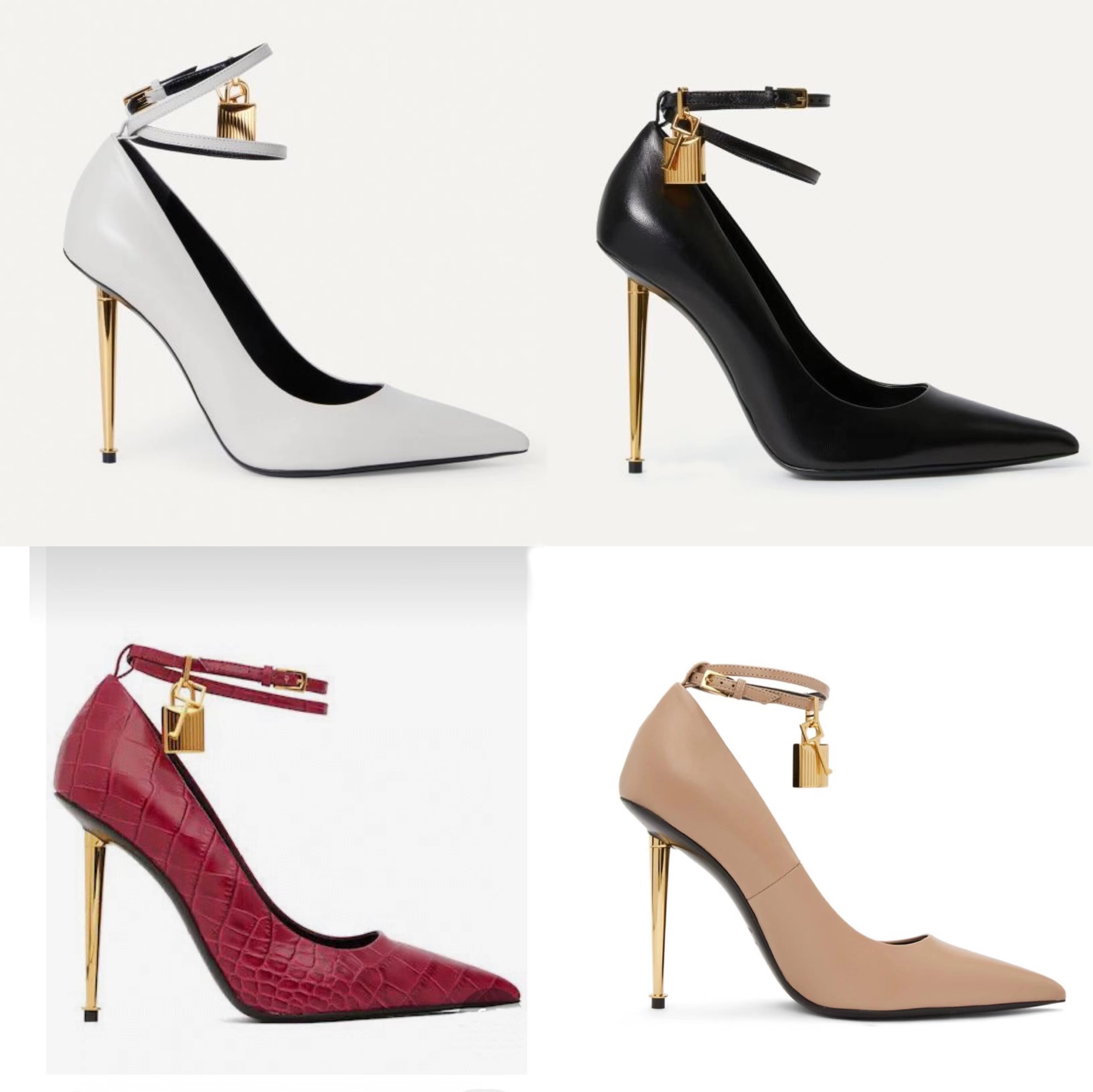 Latest fashion Metal latch decorative Pumps shoes pointed toes strap Sheepskin women Luxury Designers shoes spool Heels sandals Dress shoe With original box, Red
Latest fashion Metal latch decorative Pumps shoes pointed toes strap Sheepskin women Luxury Designers shoes spool Heels sandals Dress shoe With original box, Red