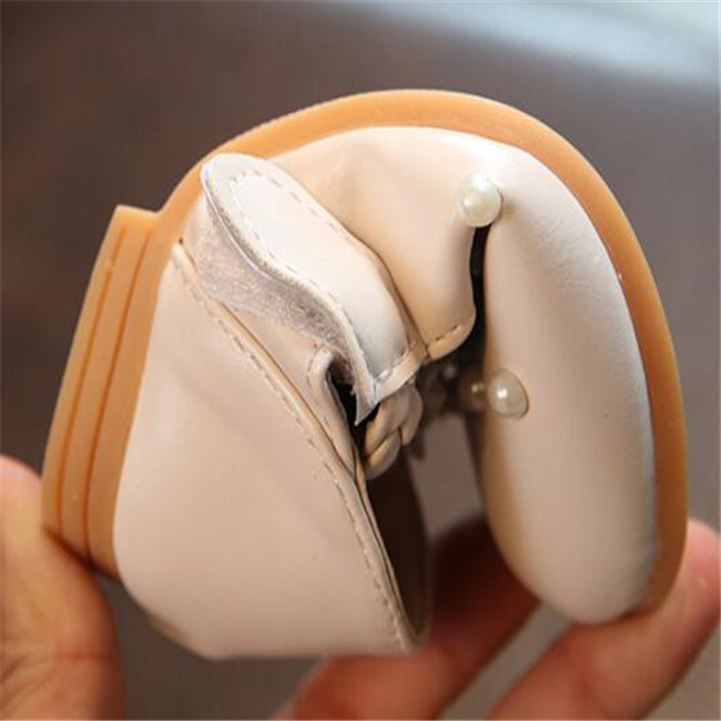 Kids Girls Sneakers Spring Autumn Pearl Flowers Princess Leather Shoes For Child Flats Toddlers Baby Single Shoe