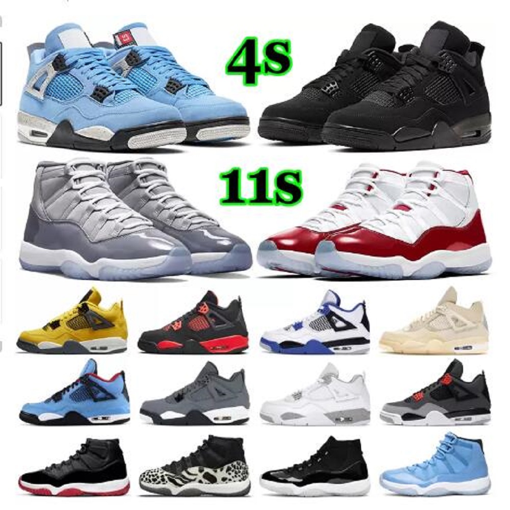 Jumpman 4 Men Basketball Shoes 11 Mens Womens Sneakers 4s Black Cat University Blue Red Thunder 11s Bred Cool Grey Cherry Outdoor Sports Trainers, # 45
Jumpman 4 Men Basketball Shoes 11 Mens Womens Sneakers 4s Black Cat University Blue Red Thunder 11s Bred Cool Grey Cherry Outdoor Sports Trainers, # 45