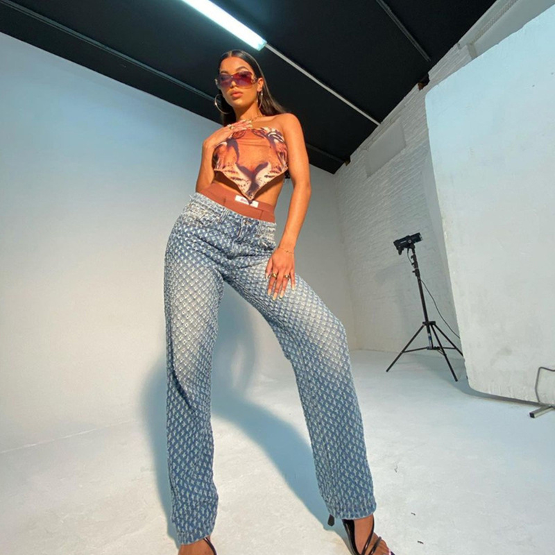 2022 Women's Jeans Fashion Loose European And American Style Ripped High Waist Wide Leg Trousers Print Casual Jean Pants LK, Blue
2022 Women's Jeans Fashion Loose European And American Style Ripped High Waist Wide Leg Trousers Print Casual Jean Pants LK, Blue