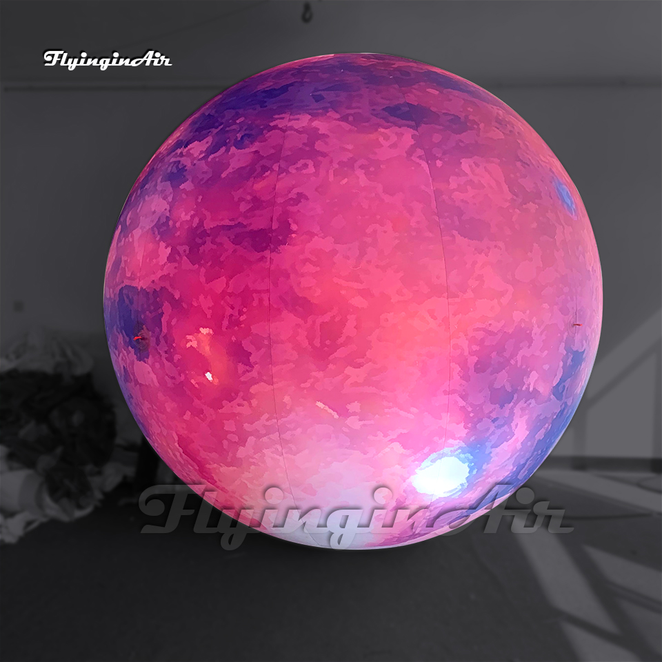 Large Lighting Inflatable Planet Romantic Party Balloon Colorful Printing Sphere LED Ball For Concert Stage And Club Decoration