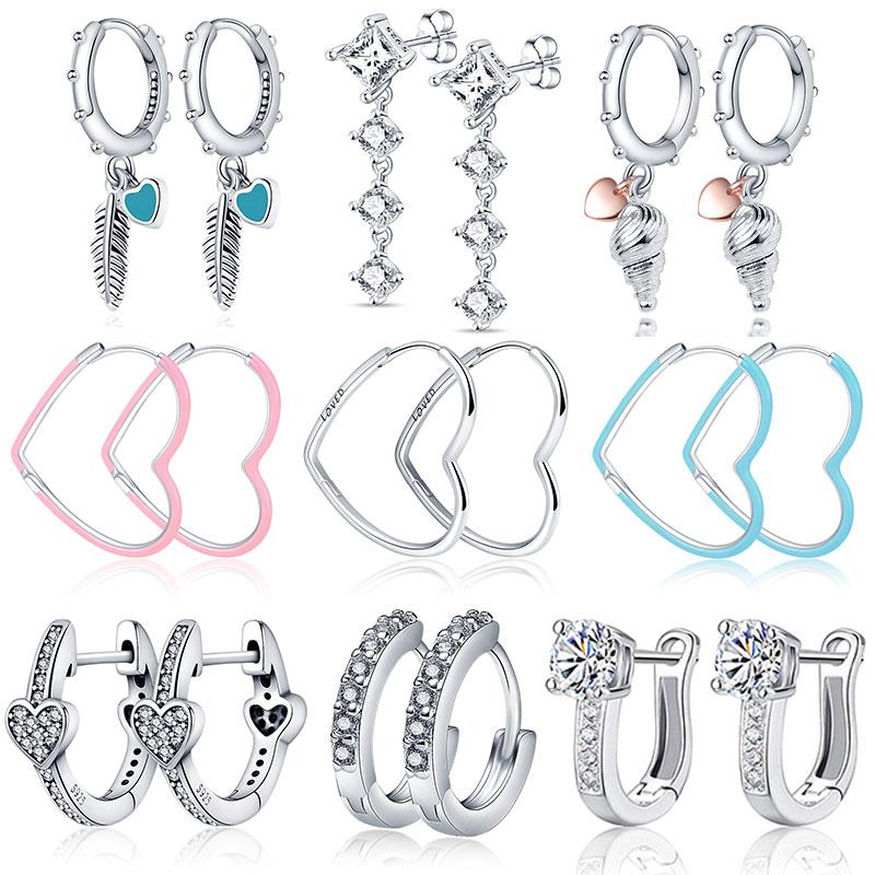 Stud Silver Earrings Real 925 Sterling Blue Heart Hoop For Women Fashion Earring Jewelry GiftStud
Stud Silver Earrings Real 925 Sterling Blue Heart Hoop For Women Fashion Earring Jewelry GiftStud