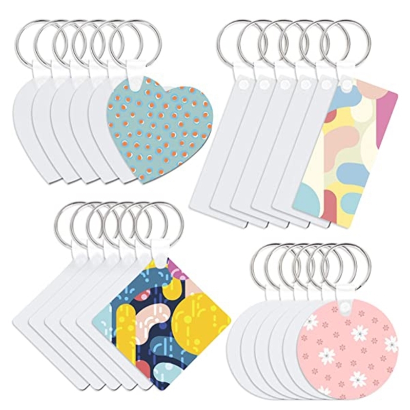 24 Pcs/Set Sublimation Blank Keychains Thermal Transfer Key Chain Double-Side Printed MDF Keyrings with Split Rings
24 Pcs/Set Sublimation Blank Keychains Thermal Transfer Key Chain Double-Side Printed MDF Keyrings with Split Rings