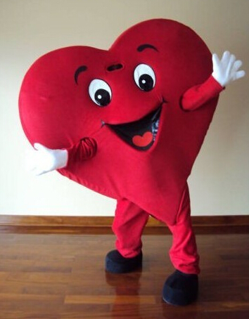 Mascot doll costume Adult Red Heart cartoon Mascot Costume Fancy Dress for Halloween Christmas performance Party Festival Mascot outfit can