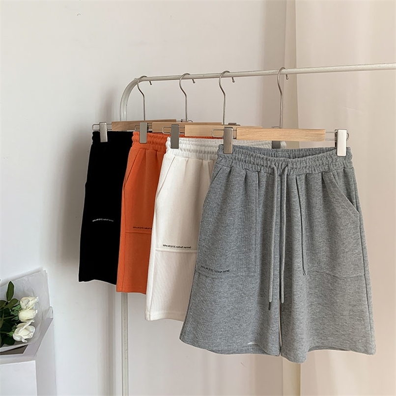 High Waist Casual Sports Shorts Women Spring And Summer Thin Section Slim Straight Wide leg Pants Home Five point Pant 220630