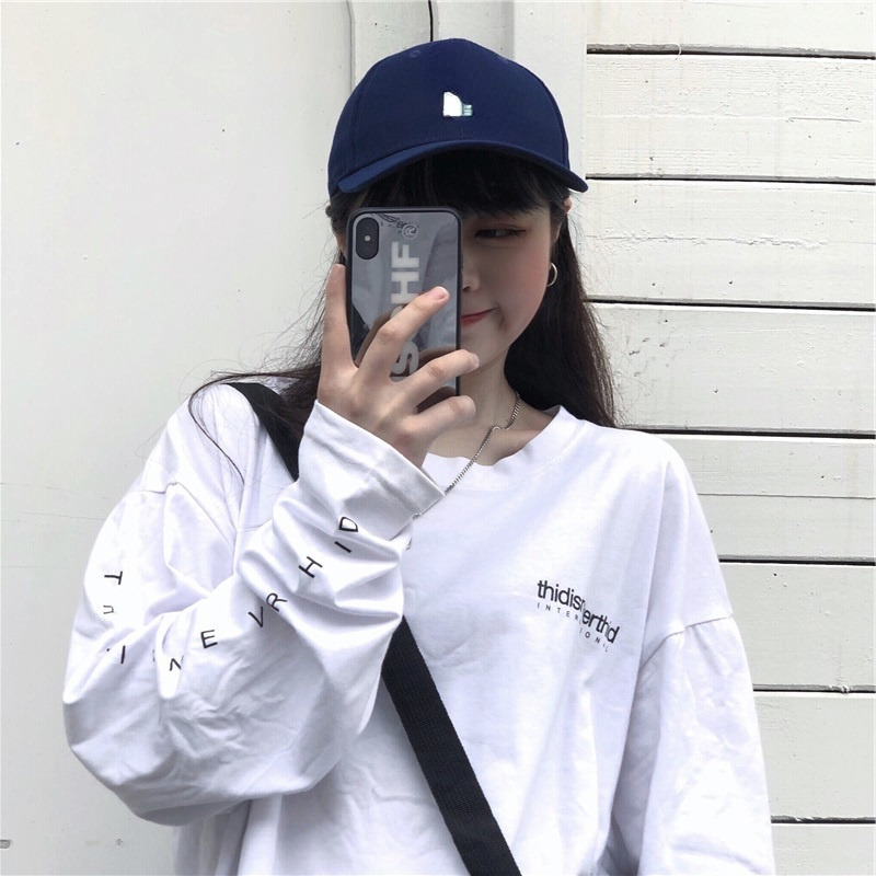 harajuku Loose T Shirts for Women spring Autumn female t shirt Casual O Neck stripe Long Sleeve Oversized top Hip Hop Streetwear 220728