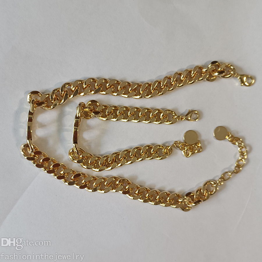 Luxury Designer Jewelry Choker necklaces Gold platinum chokers for women trendy charm Letter pendant adult necklace and bracelet s