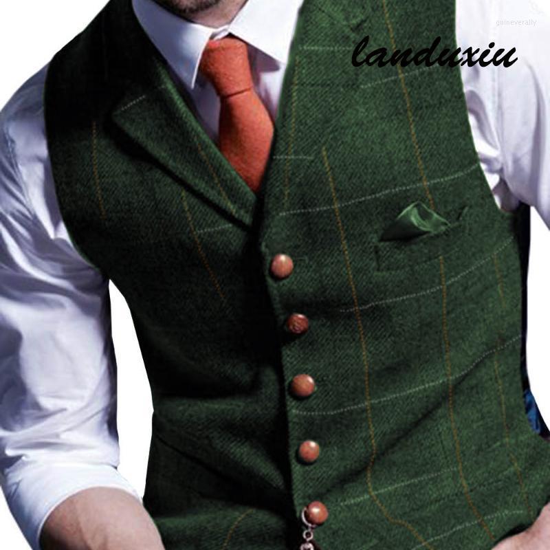 Men's Vests Mens Suit Vest Notched Plaid Wool Herringbone Tweed Waistcoat Casual Formal Business Groomman For Wedding Guin22
Men's Vests Mens Suit Vest Notched Plaid Wool Herringbone Tweed Waistcoat Casual Formal Business Groomman For Wedding Guin22