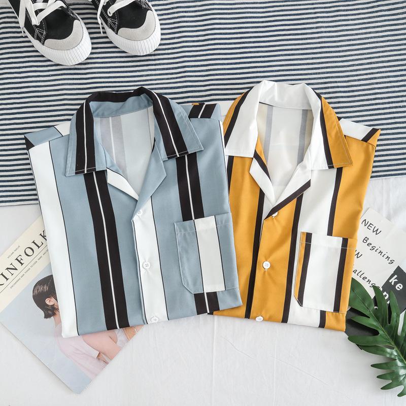 Men' Casual Shirts Summer Japanese Fresh Short-sleeve Shirt Male Youth Striped Loose Top Student Campus Style Daily Wear Square Collar Shir, Yellow
Men' Casual Shirts Summer Japanese Fresh Short-sleeve Shirt Male Youth Striped Loose Top Student Campus Style Daily Wear Square Collar Shir, Yellow