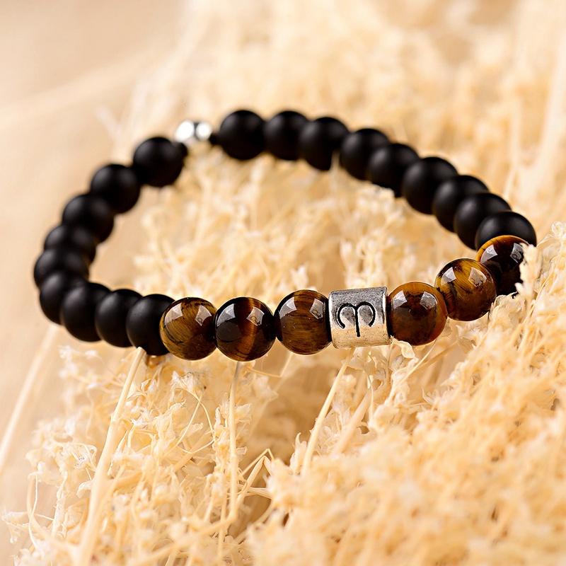 Beaded Strands 12 Zodiac Signs 8mm Tiger Eye&Black Natural Stone Bracelets Constellations Horoscope Bracelet Charm Jewelry For Women Men
Beaded Strands 12 Zodiac Signs 8mm Tiger Eye&Black Natural Stone Bracelets Constellations Horoscope Bracelet Charm Jewelry For Women Men