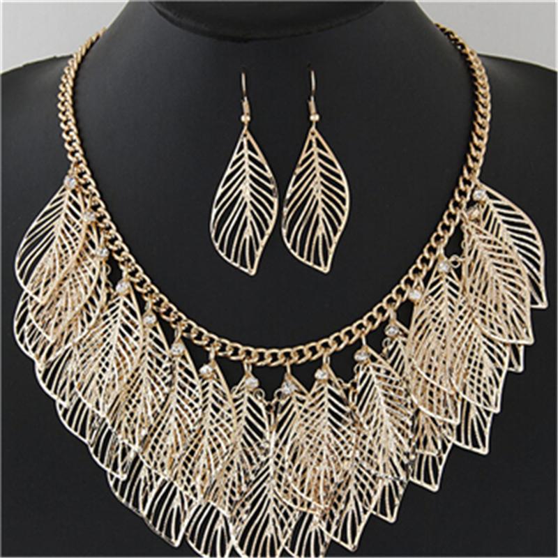 Earrings & Necklace Classical Brand Jewelry Sets Trendy Party Wedding Antient Gold Silver Leaves Statement Necklaces For WomenEarrings, As pic
Earrings & Necklace Classical Brand Jewelry Sets Trendy Party Wedding Antient Gold Silver Leaves Statement Necklaces For WomenEarrings, As pic